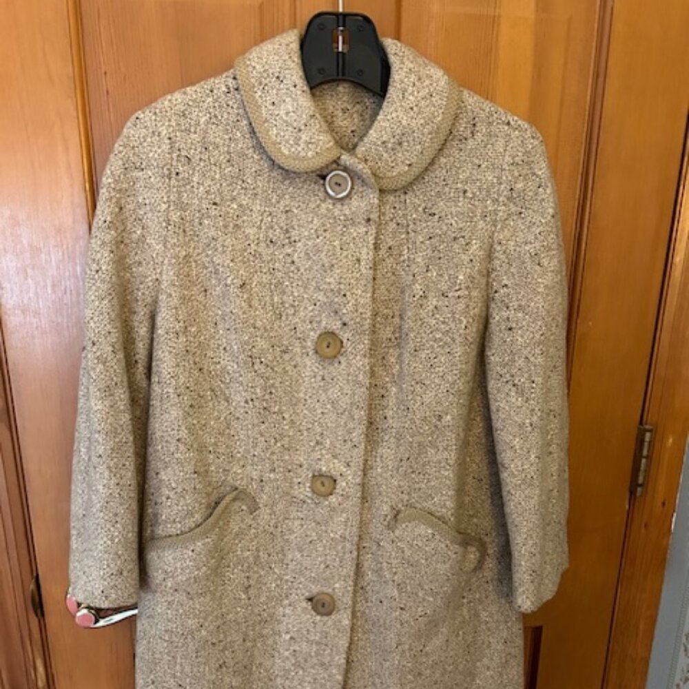 Vintage 1960s Wool Spring Women's Coat (Petit Small)